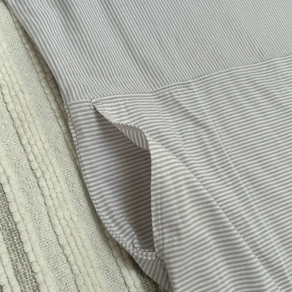 Eileen Fisher Womens XSP Tunic Dress Organic Cotton Stripe Gray White Pockets